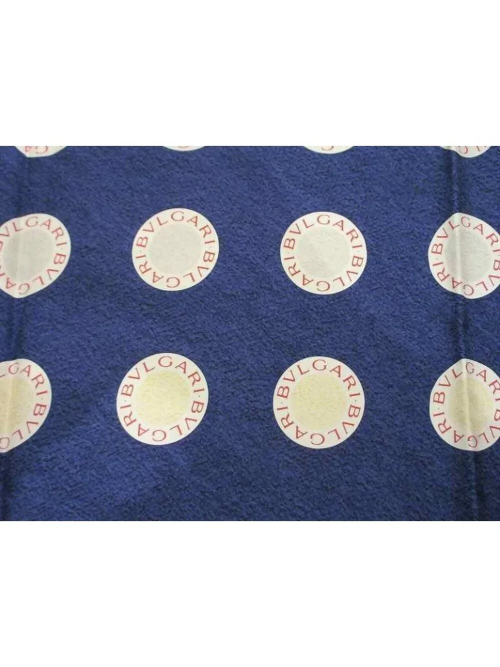 Bvlgari Scarf Dot Logo Blue Silk Large